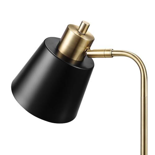 18" Matte Brass Desk Lamp with Matte Black Metal Shade