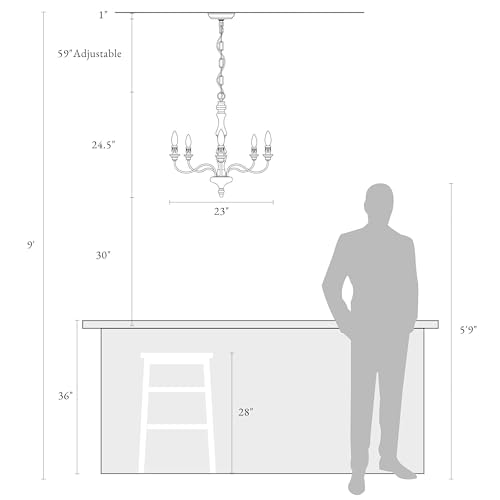 5 Light Farmhouse French Country Chandelier