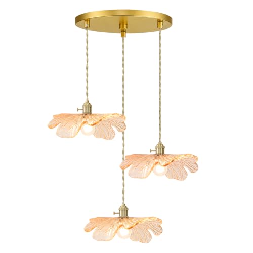 Amber Glass Pendant Chandelier
