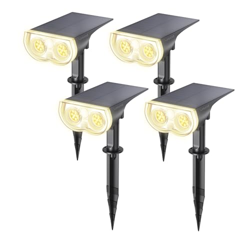 Solar Lights Outdoor Waterproof LED Spotlights Warm White 4 Pack (4 Count)