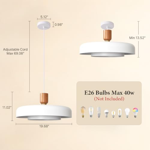 Mid Century White Pendant Light