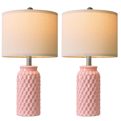 20.5" Pink Table Lamps Set of 2 (2 Count)