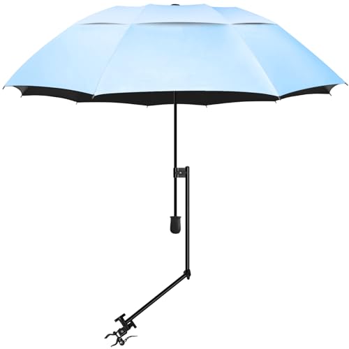 UPF 50+ Beach Umbrella with Adjustable Universal Clamp