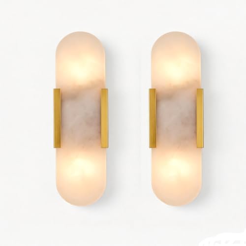 Modern Alabaster Wall Sconce Set of 2