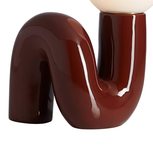 Fondant 11 1 2" Small Accent Lamp Set of 2 Chocolate Brown Glass (2 Count)