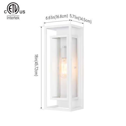 18" Modern Outdoor Porch Wall Light (2 Count)
