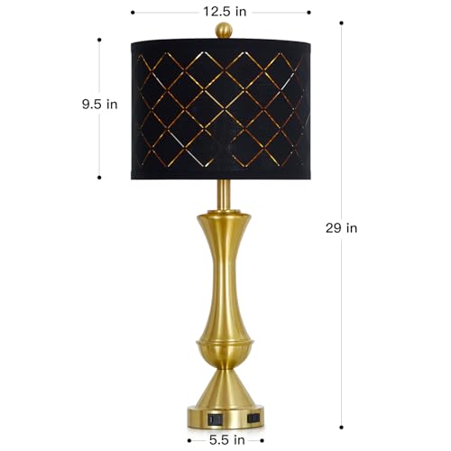 29" Gold Modern Table Lamps Set of 2 (2 Count)