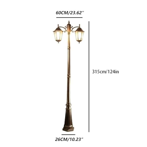 2 Light Outdoor Post Lights Glass Path Pillar Lamp Retro Courtyard Lamp Post Light for Backyard Garden Patio Driveway