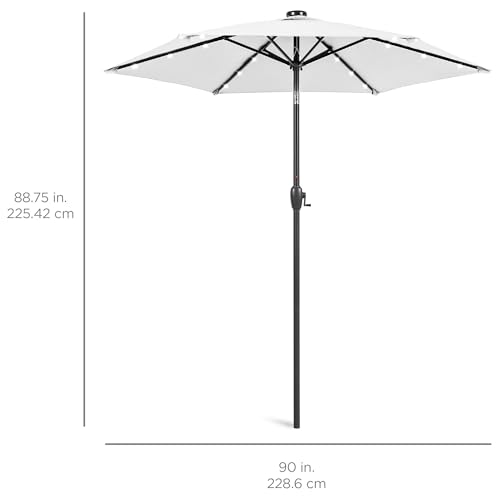 7.5ft Solar Umbrella LED Lighted Patio Umbrella