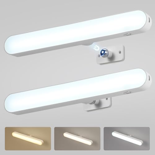 2 Pack Battery Operated Bathroom Mirror Lights Bar for Vanity Stick on (2 Count)