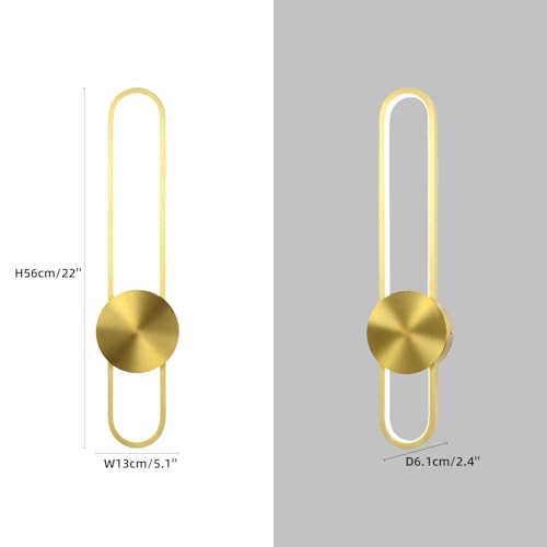 Modern Wall Sconce 4000K Dimmable LED Wall Light Fixture