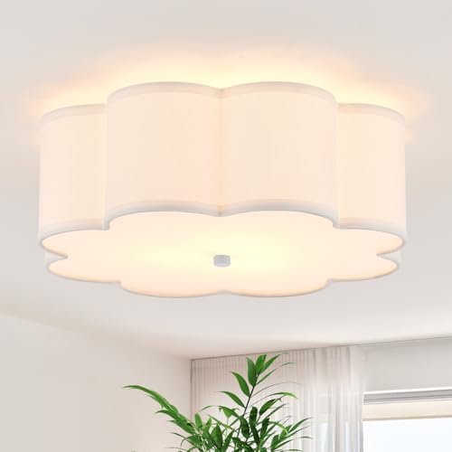 17.7" White Semi Flush Mount Ceiling Light