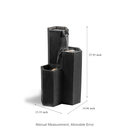 27.95“” H 3 Tiers Cascading Outdoor Water Fountain Made with Eco
