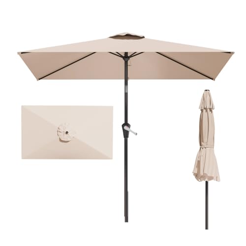 6.5' x 10' Rectangular Patio Umbrella Large Outdoor Market Umbrella w