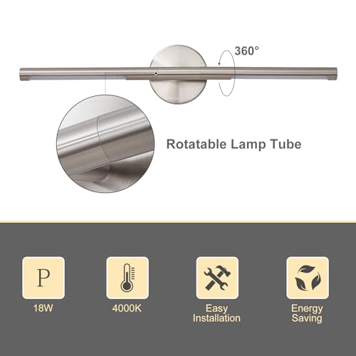 Brushed Nickel Bathroom Light Fixtures Over Mirror 24 Inch