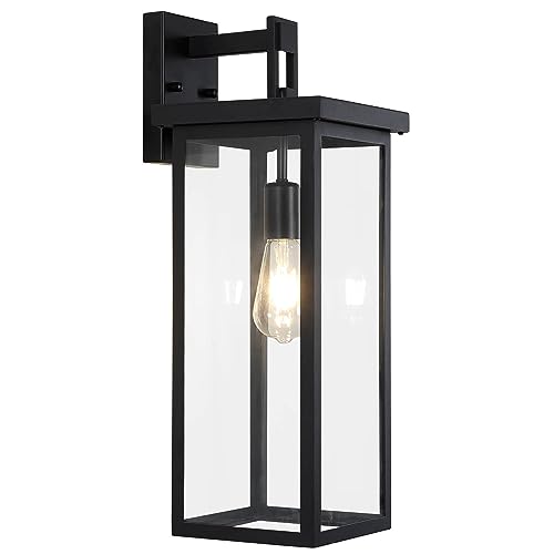 20'' Large Black Outdoor Wall Lights Exterior Lantern Sconce for Porch