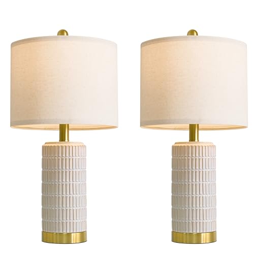 Ceramic Table Lamps Set of 2 for Bedroom Living Room (2 Count)