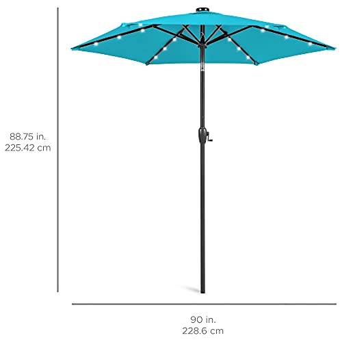 7.5ft Solar Umbrella LED Lighted Patio Umbrella