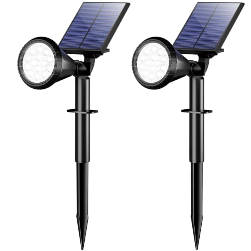 Solar Lights Outdoor Waterproof Flag Spotlights 2 Pack (2 Count)