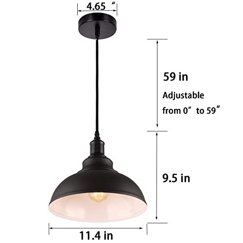 Black Dome Metal Pendant Lights (3 Count)
