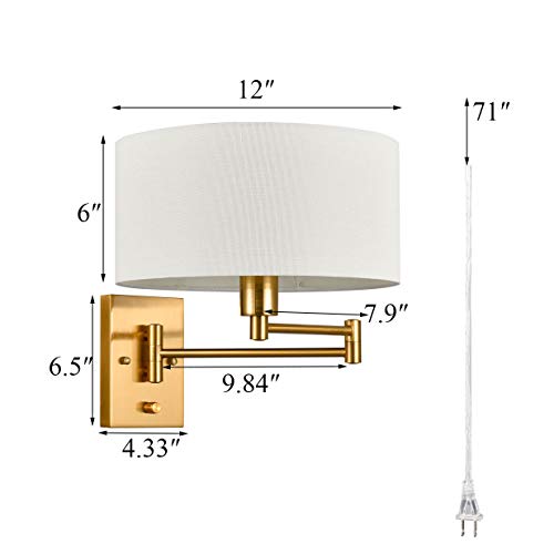 Gold Brass Swing Arm Wall Sconce (2 Count)