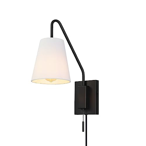 1 Light Matte Black Swing Arm Plug