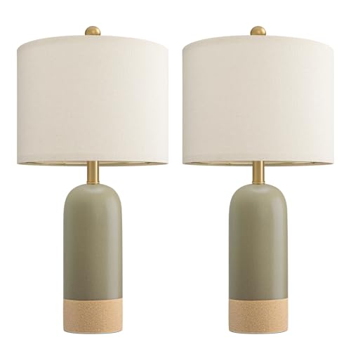 24'' Hand Textured Green Table Lamps