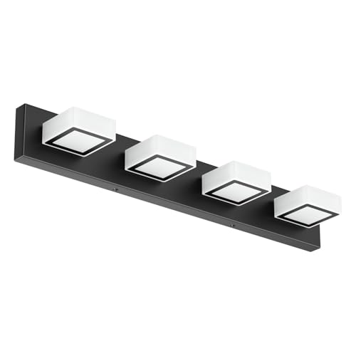 Black Bathroom Vanity Lights 30inch Metal Acrylic LED Modern Bathroom Wall Lighting Fixtures Over Mirror Matte Black