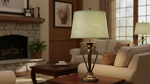 32143A Transitional Hardback Empire Shaped Spider Construction Lamp Shade in Greyish Green