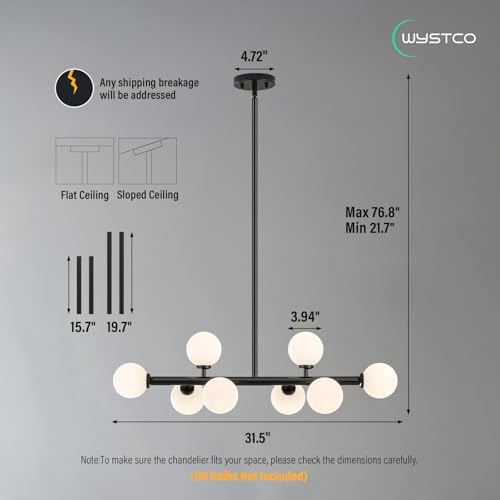 Mid Century Modern Globe Sputnik Chandelier