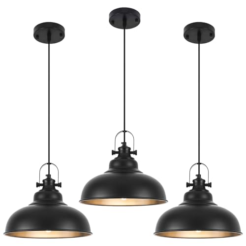 Black Pendant Lights Kitchen Island (3 Count)