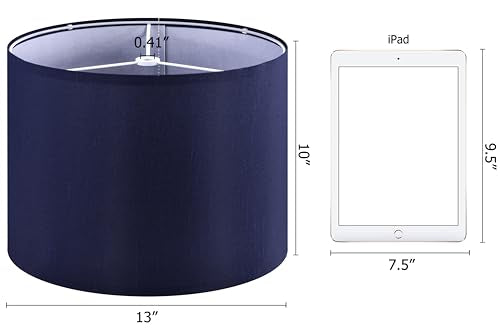 Drum Blue Lamp Shade for Table Lamp Set of 1 Medium