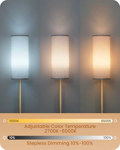 Set of 2 Dimmable Floor Lamps for Living Room with 2 Remotes and Foot Switch (2 Count)