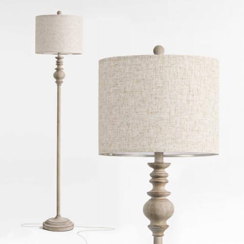 64.25" Farmhouse Floor Lamp for Living Room (Antique Gray)