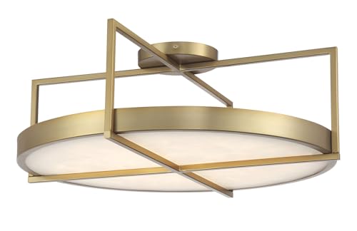 5617-695-L Boada LED Semi-Flush, 1-Light, 30 Total Watts, 24-in H x 9-in W, Soft Brass