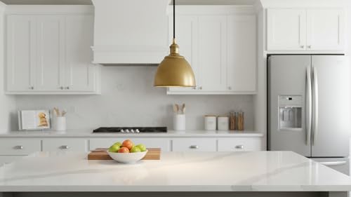 21601-31,Replacement Metal Shade for Pendant Light,Burnished Brass,7-7/8"W x 5-3/4"H,Center Hole 1-5/8"
