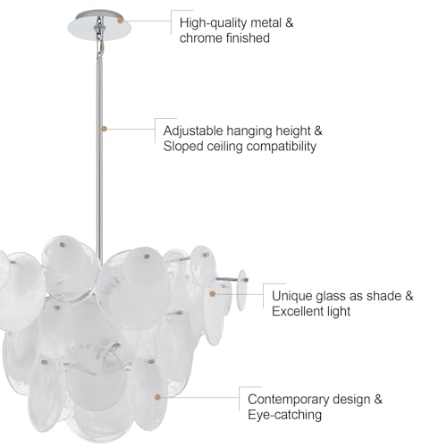 Dia 28 Inch Modern Glass Chandeliers for Farmhouse