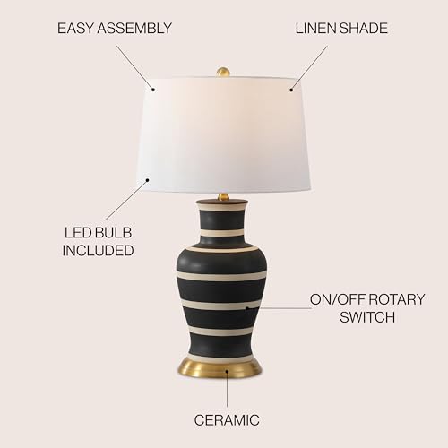 Julian Classic Ceramic Urn Metal LED Table Lamp 29"