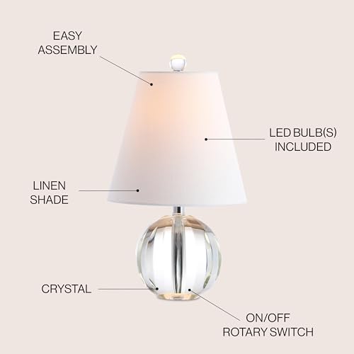 Goddard 16" Crystal Ball Orb Metal LED Table Lamp