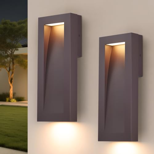 Modern Outdoor Wall Light with LED (2 Count)