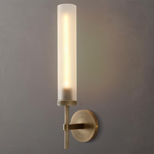 Modern Hardwired Frosted Glass Bathroom Wall Sconces