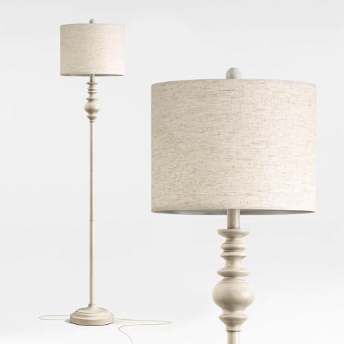 64.25" Farmhouse Floor Lamp for Living Room (Antique White)