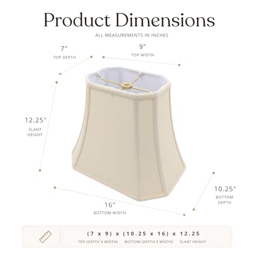 Royal Designs Rectangle Cut Corner Lamp Shade