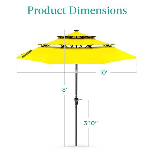 10ft 3 Tier Solar Patio Umbrella