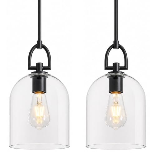 Modern Black Pendant Lights Kitchen Island 2 (2 Count)