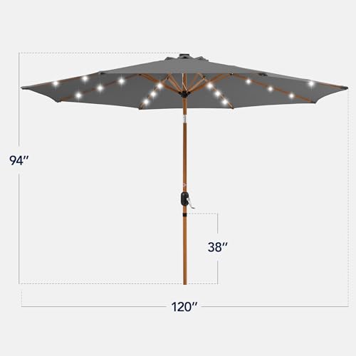 10ft Solar Market Patio Umbrella w