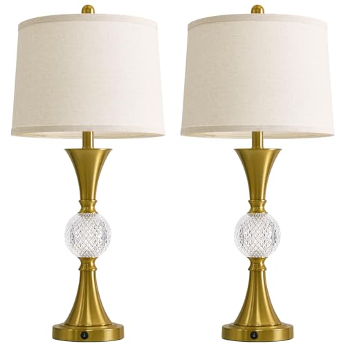 28.5" Gold Table Lamps Set of 2 (2 Count)