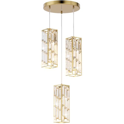 Modern 3 Light Crystal Pendant Light Fixture Kitchen Island