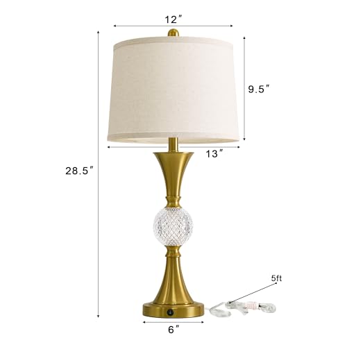28.5" Gold Table Lamps Set of 2 (2 Count)