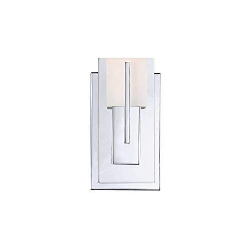 Midtown 15" High White Glass Chrome Modern Wall Mount Sconce Light Fixture